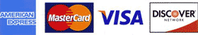 American Express, MasterCard, Visa, Discover